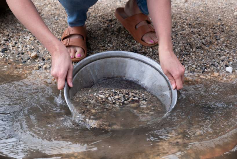 Panning for gold at Ballarat’s iconic Sovereign Hill.