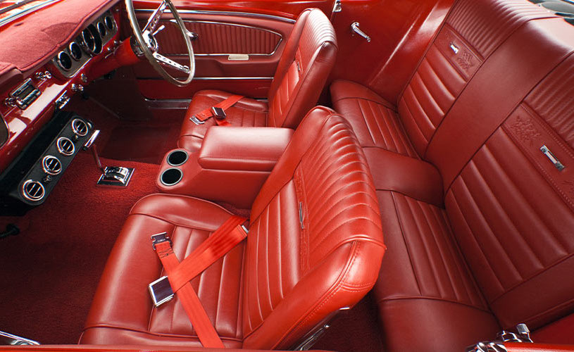internal view of vintage car