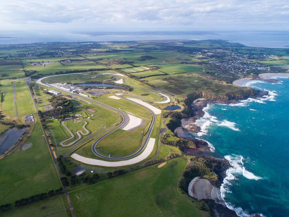 A bird’s eye view of the stunning Phillip Island Circuit.